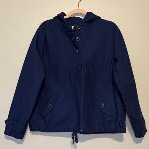 Coldwater Creek Navy Hooded Utility Anorak